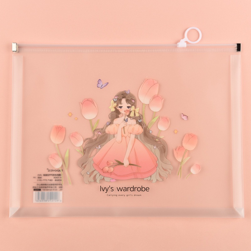 Map Plastik Import Zipper Lock Expanding File / Folder File Anime Princess