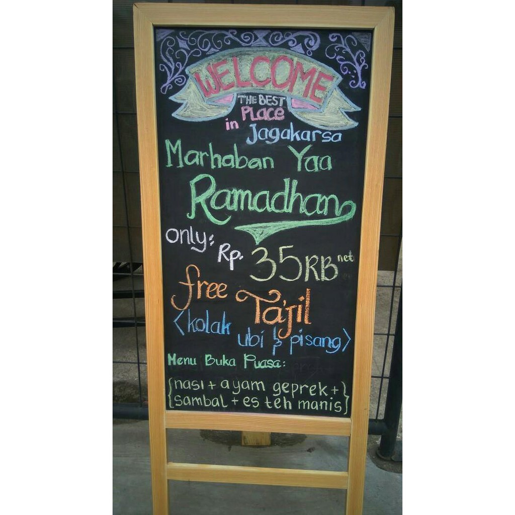 

Papan Tulis Kapur Blackboard Standing 50*120Cm *