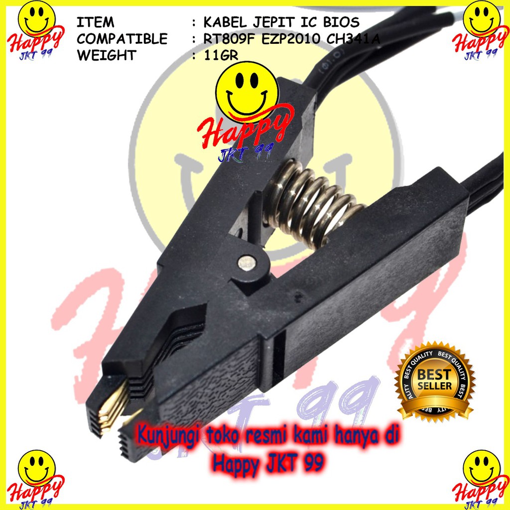 [ HAPPY JKT 99 ] IC Test Clip SOP8 SOIC8 EEPROM Socket Jepit Flash Socket Bios Jepit