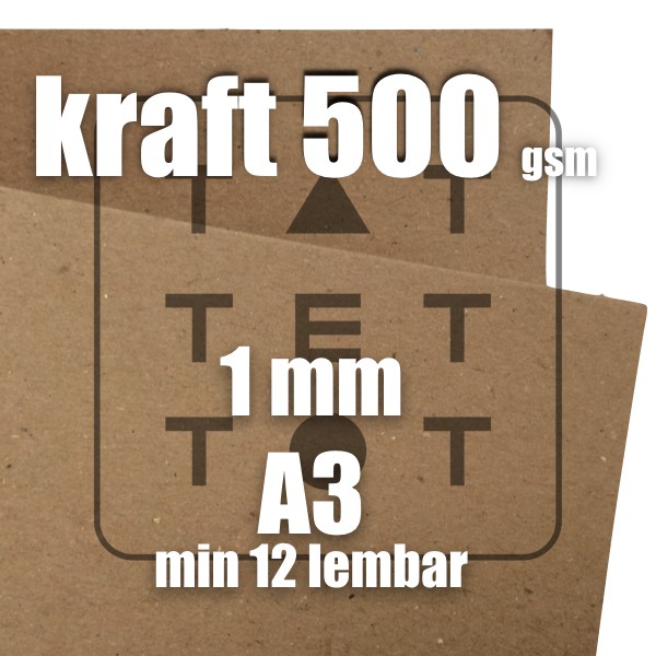 

KARTON KRAFT 500 gsm A3 TEBAL 0.5-1mm COKLAT PACKING BOX CRAFT