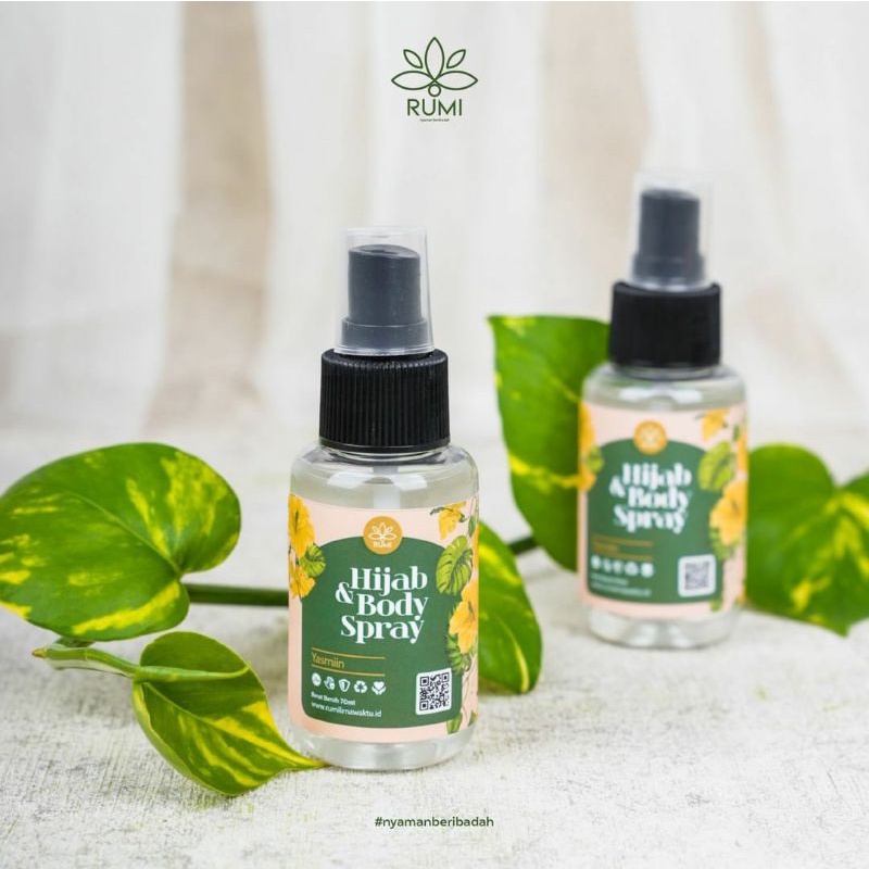 Hijab &amp; Body Spray Minyak Wangi Parfum Yasmiin Halal Rumi Lima Waktu Pengharum Badan