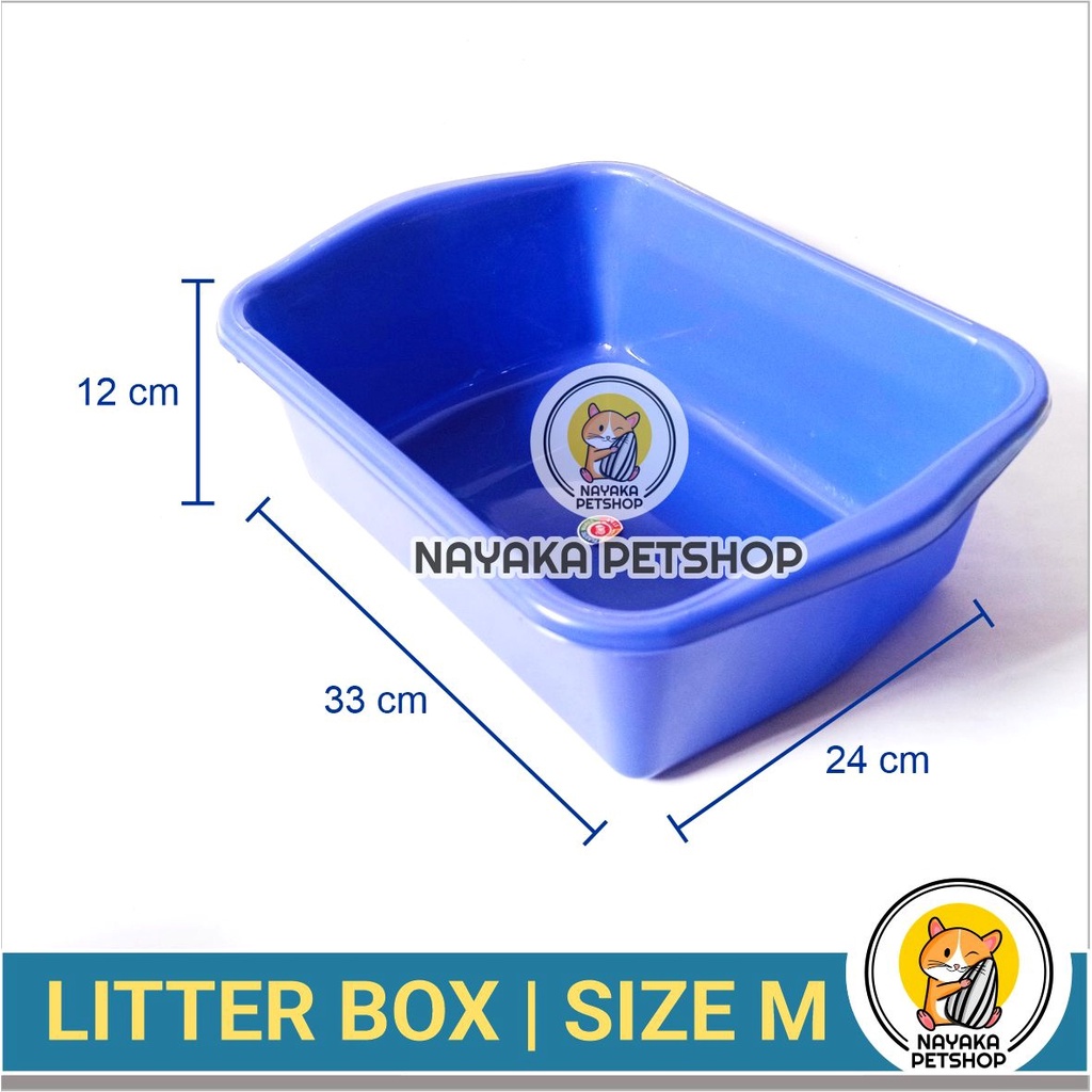 Size M Litter Box Kucing Cat Toilet Bak Pasir Baki Zeolit Gumpal Wangi Wood Pellet Kotak Kotoran Hewan