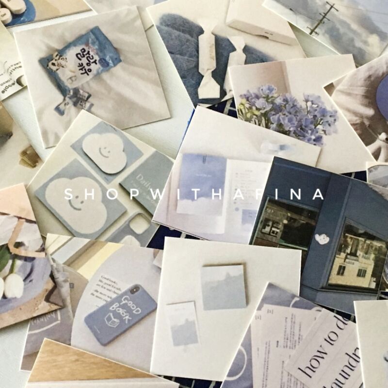

Sticker Aesthetic | 40 pcs Korean Pastel Blue Aesthetic | SHOPWITHAFINA