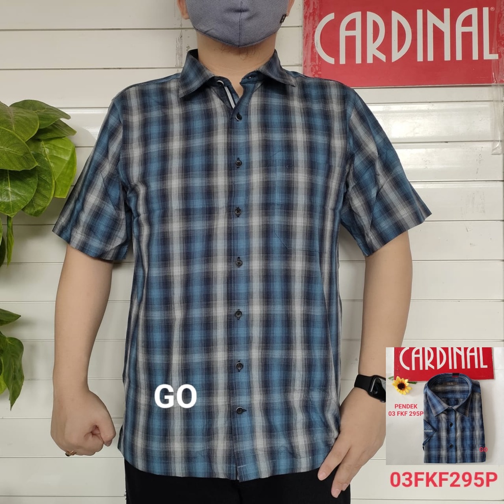 gof XL-2XL CARDINAL KEMEJA FORMAL PENDEK RegularFit Pakaian Kemeja Kerja Pria Kantor Acara Resmi Pakaian Wisuda Original KMSB