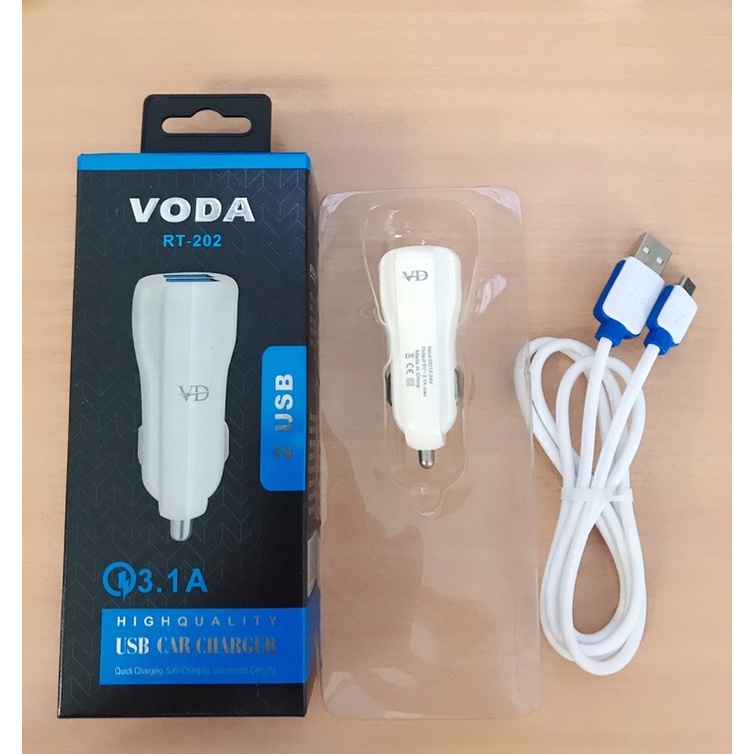 Car Charger Colokan Mobil 2 Ports  3.1A VODA RT-202