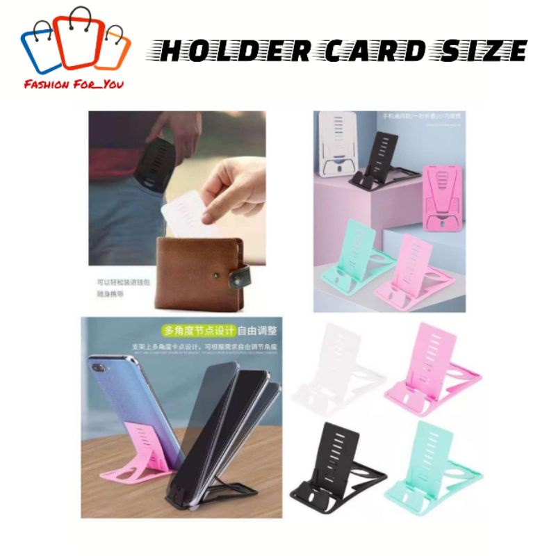 Folding Phone Stand Holder Card Size Anti Slip Kartu Holder Universal Holder Card Phone