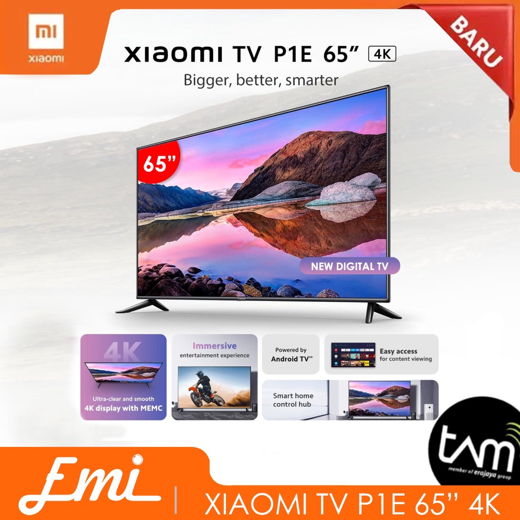 Xiaomi Mi TV P1E 65 Inch 4K UHD DolbyVision HDR10 Android Smart Digital