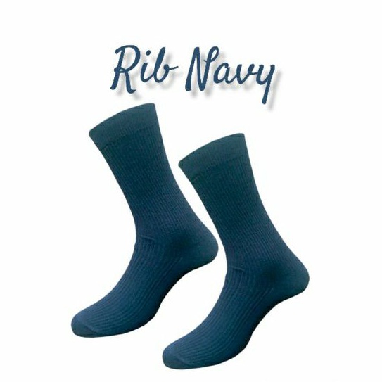 Kaos Kaki Rib Unik Polos warna Navy biru donker