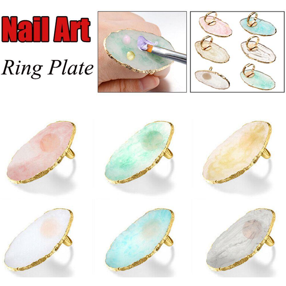 Mxbeauty Alat Manicure Finger Ring Plate Peralatan Nail Art Perekat Lem Berdiri Tempat Lem Bulu Mata