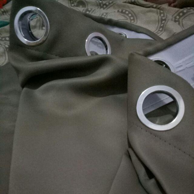 Gorden Jendela Kamar Minimalis Blackout Polos Smokring L130 Cm X T 200 Cm