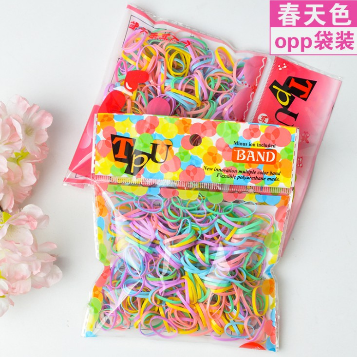 Grosir - F404 (100+ pcs) Ikat Rambut Polos Bahan Karet / Kuncir Rambut Anak Anak / Headband