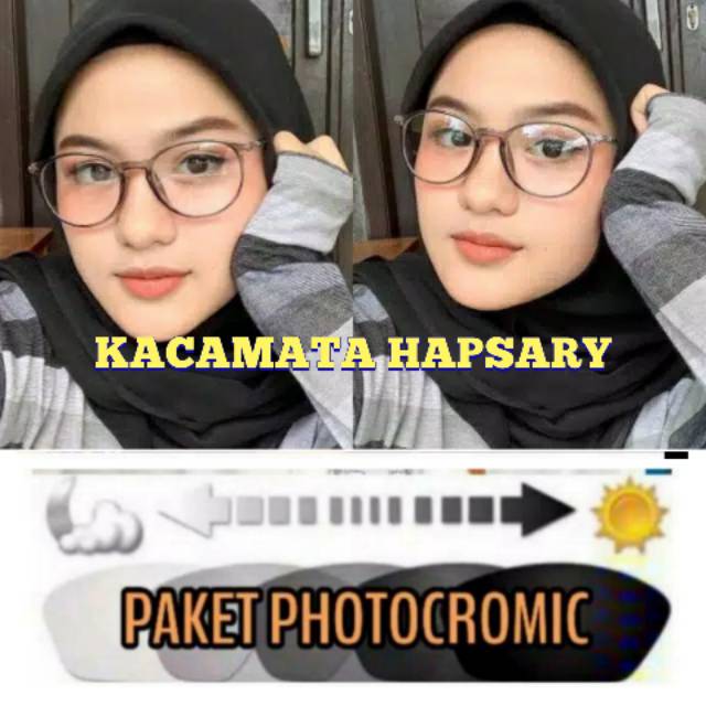 PKAET FRAME + LENSA PHOTOCROMIC | KACAMATA MINUS | KACAMATA ANTI RADIASI | KACAMATA WANITA 2147