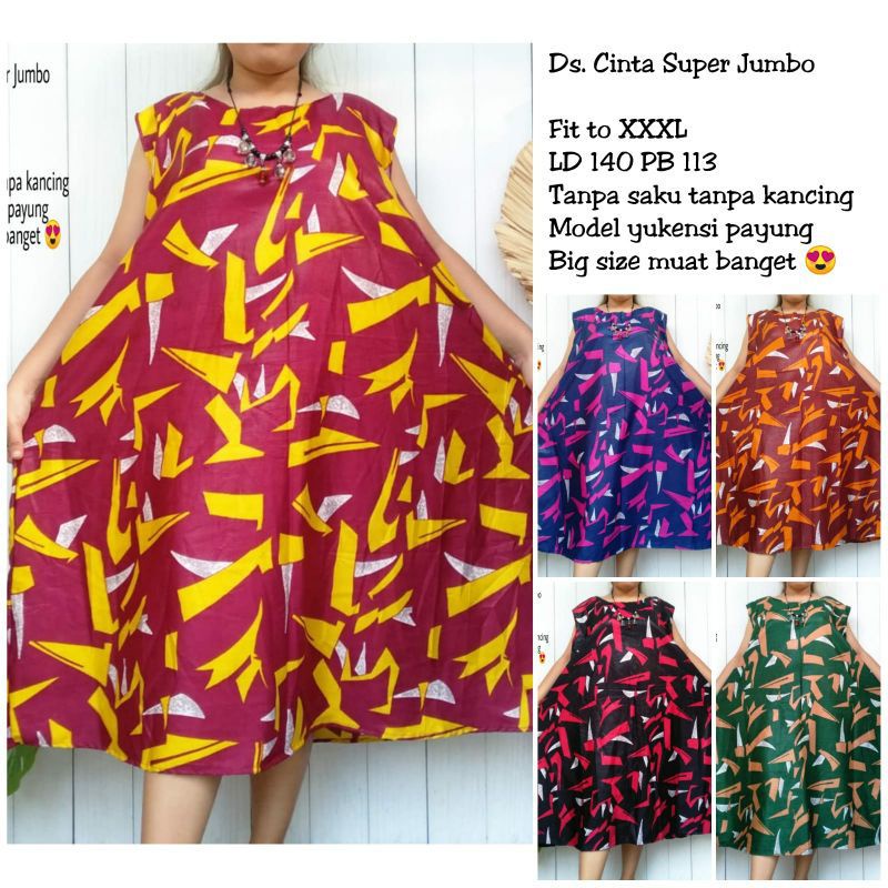 Daster Payung Yukensi Super Jumbo Motif Abstrak LD 140/Daster Yukensi Super Jumbo/Daster Super