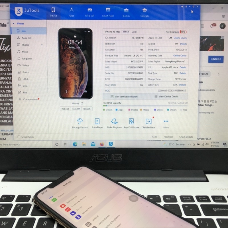 apple iphone xs max 256gb full ori