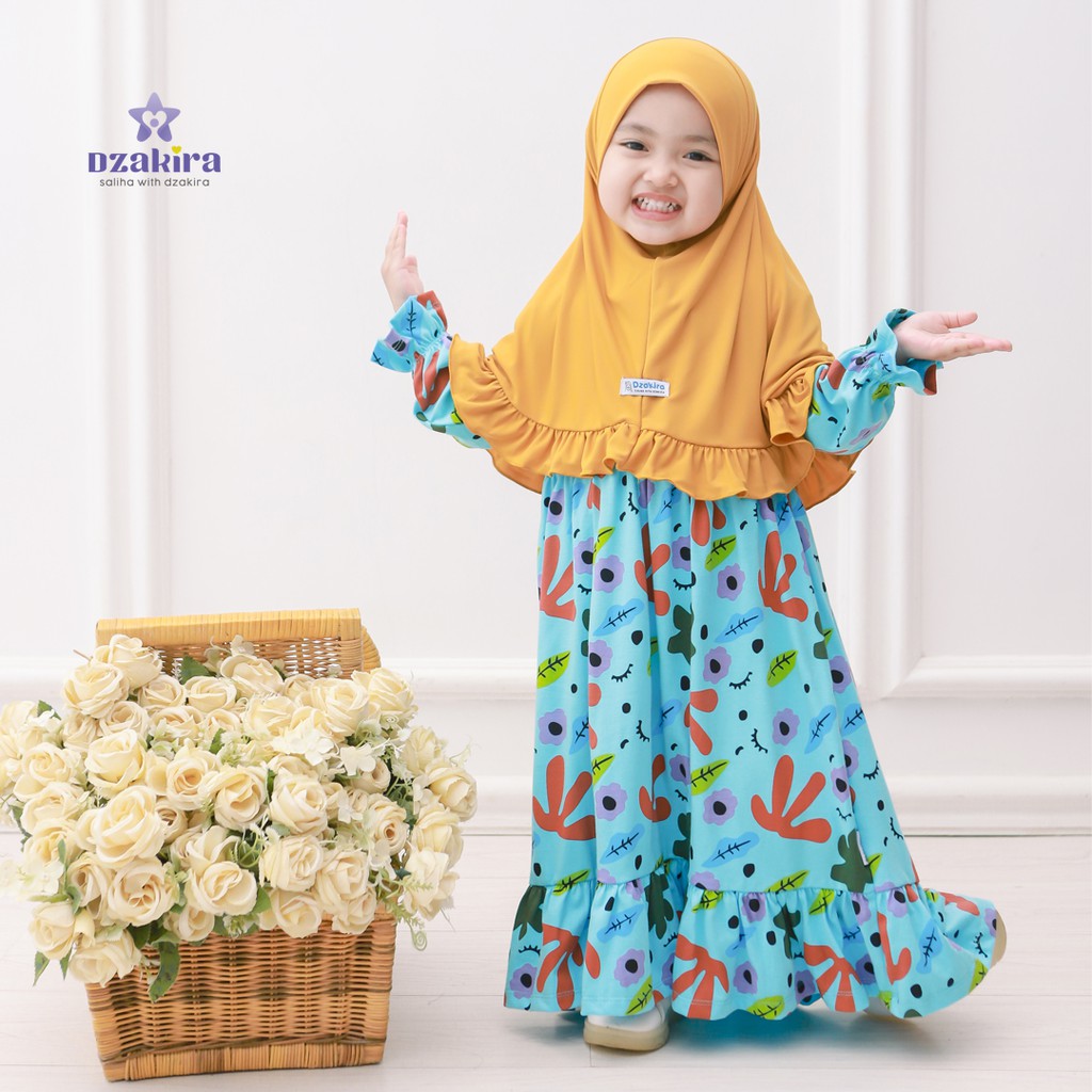 GAMIS KHALILA 0-3Y MOTIF BUNGA BAHAN PREMIUM COMBAD 24S