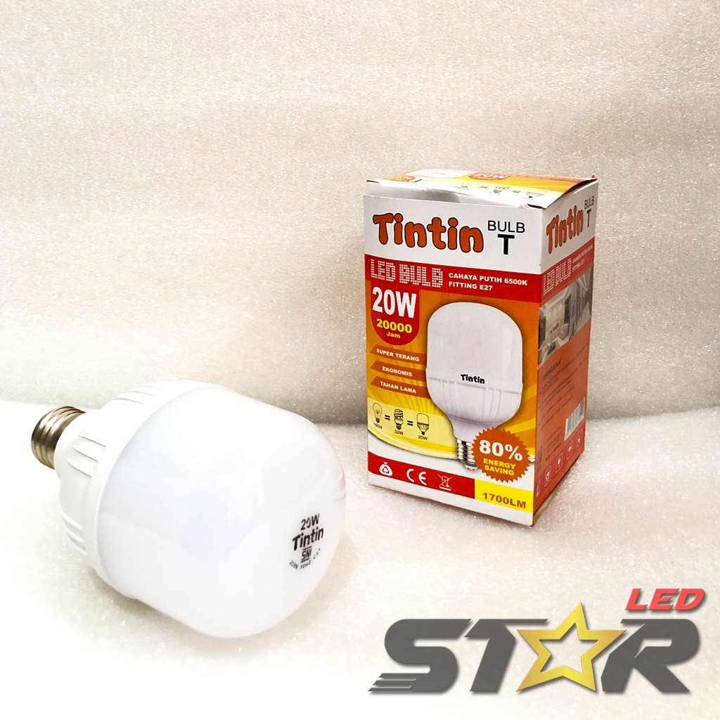 TINTIN Bulb T LED 20W, 30W Lampu Bohlam Tabung Murah Hemat Energi Irit Listrik 20 30 WATT Termurah Terlaris Star