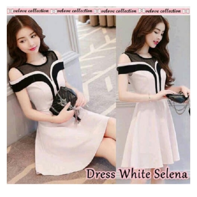 Dress Korea / Dress Bahu Terbuka / Baju Pesta