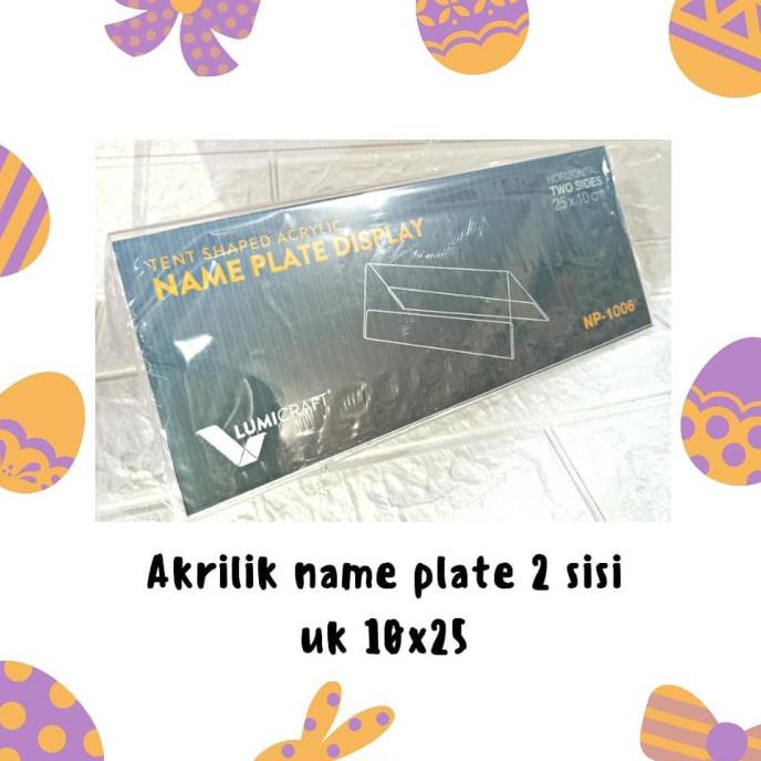 

Open Ds] Akrilik Name Plate 2 Sisi Uk. 10X25Cm Mak Np1006