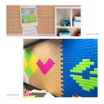 Wallpaper dinding 3D foam Batu Bata Brickfoam 70X77Cm stiker dinding foam timbul wallsticker kamar anak