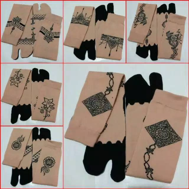 Kaos Kaki Henna Motif Floral Hena