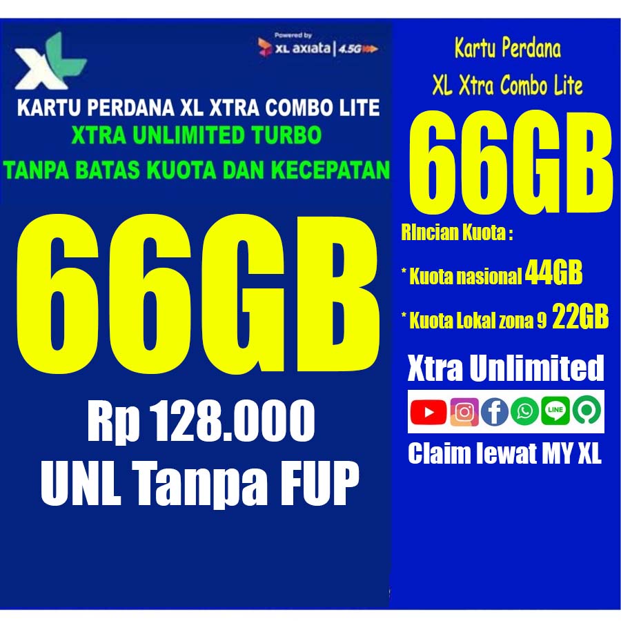KARTU PERDANA INTERNET XL XTRA COMBO LITE XXXL