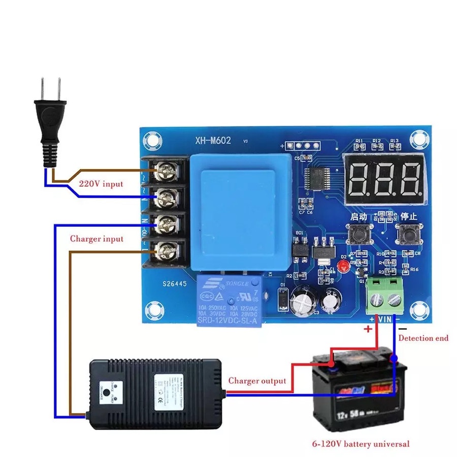 Charging Controller Protection XH-M602 Battery AKI Auto Cut Off Baterai