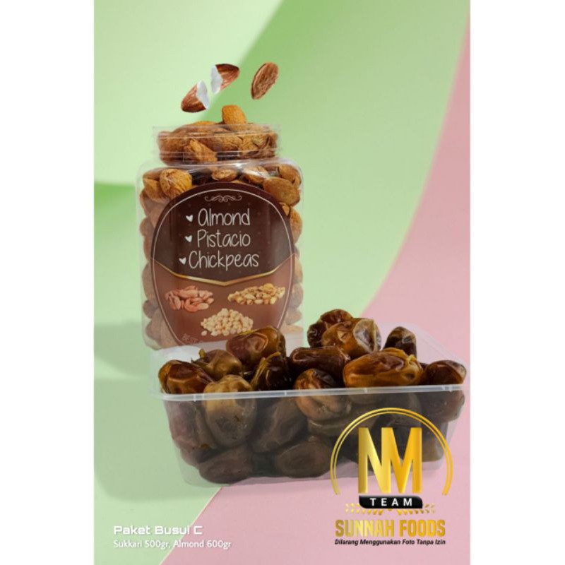 

paket hemat busui C #almond 600g #kurmasukkari 500g #busui #kurma #sukkari