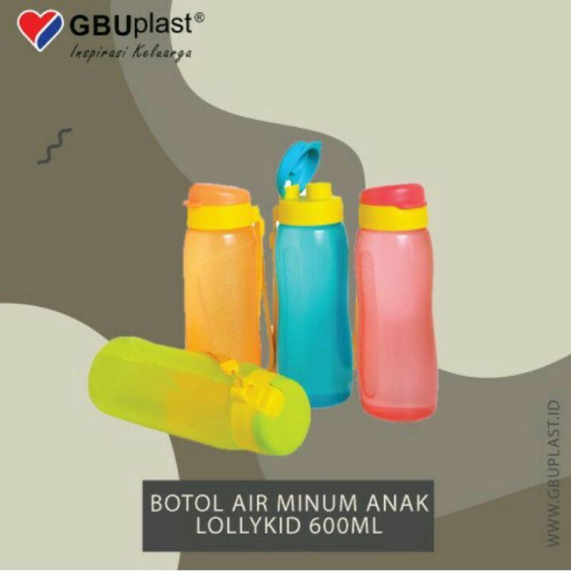 BOTOL AIR MINUM UKURAN 600ML LOLLYKID 0,6L PLASTIK BERKUALITAS