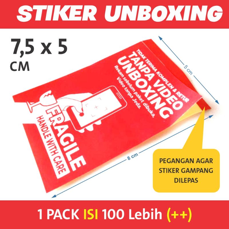 

Sticker Perhatian Video Unboxing / Stiker Label Pengiriman / Stiker Fragile Murah isi 100 PCS