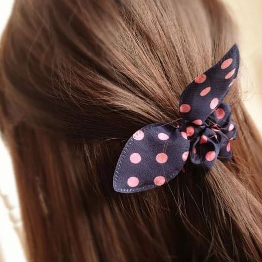 [10 PCS] Ikat Rambut Korea Model Telinga Kelinci Dewasa dan Anak -anak  ikat rambut hairband Lucu Unik