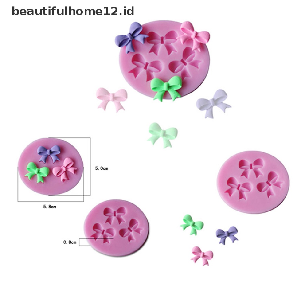 (Beautifulhome12.Id) Cetakan Fondant Bentuk Pita 3d Bahan Silikon Untuk Dekorasi Kue Diy