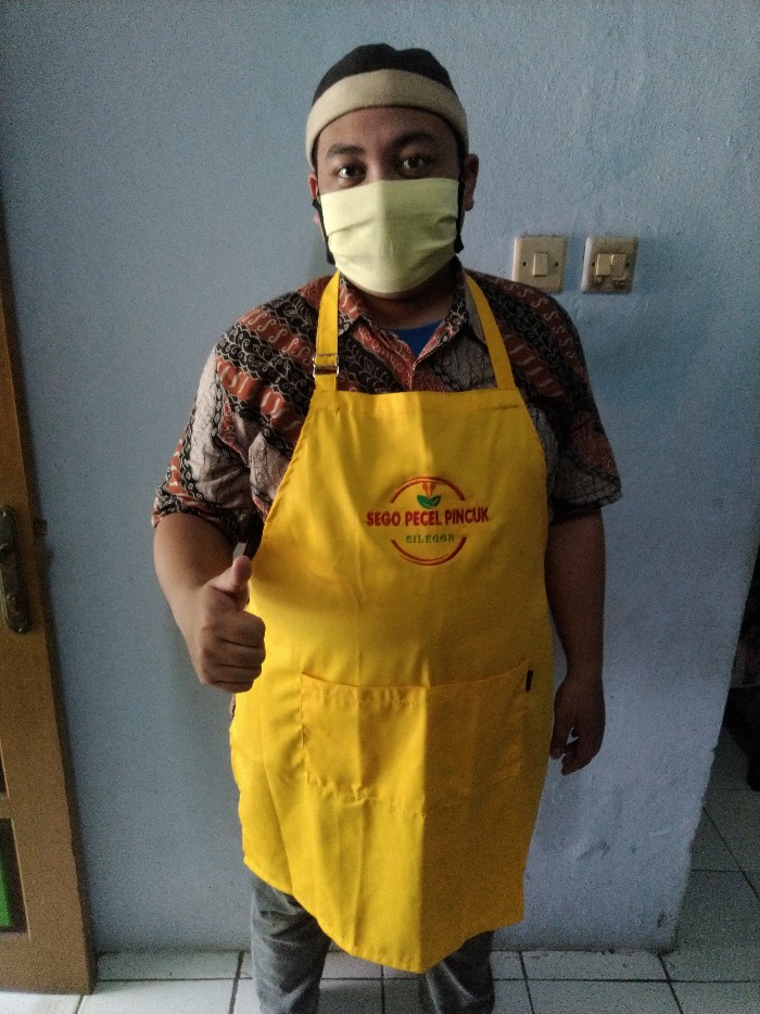 Apron Klasik + Custom Bordir Logo
