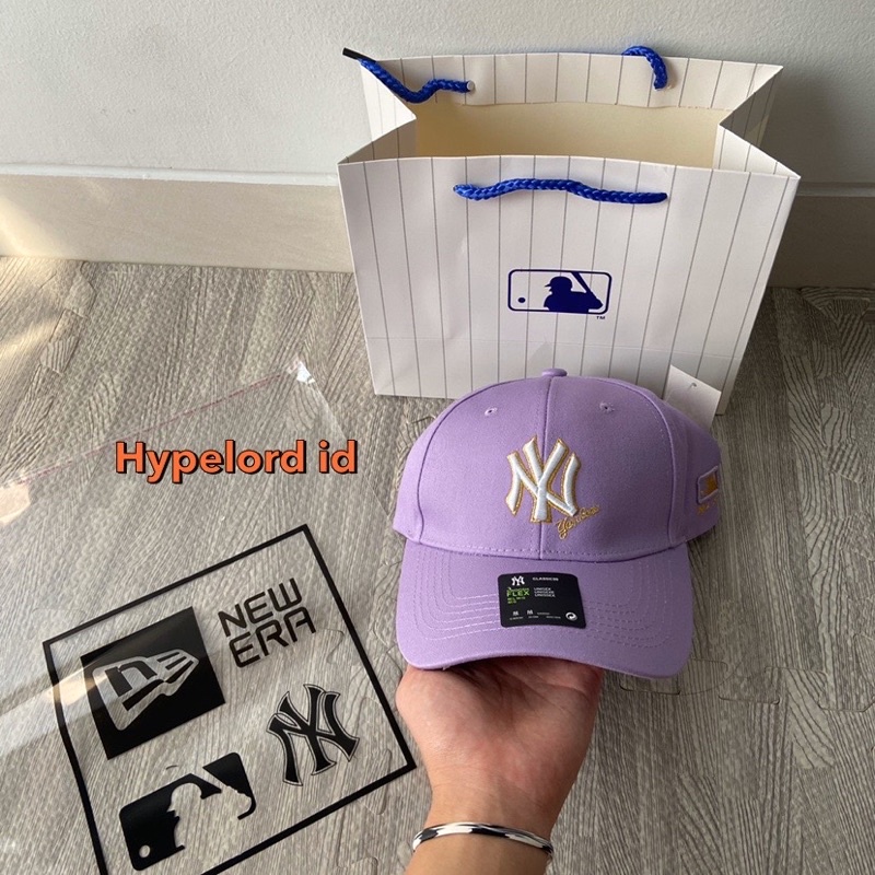 Topi Ny Newyork Cap Purple logo White / Ungu Yankess