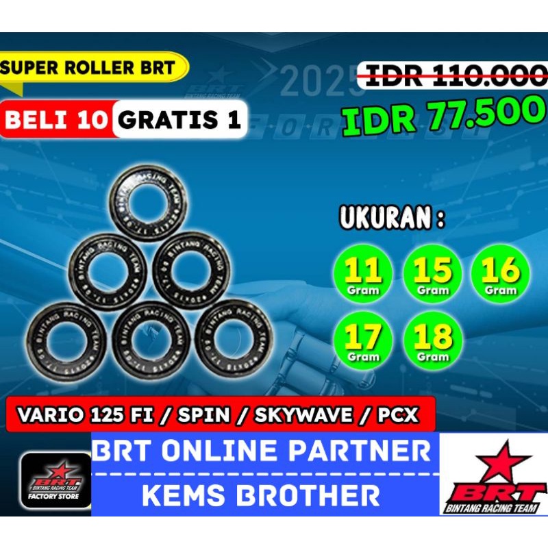 ROLLER BRT PCX 150 VARIO 150 VARIO 125 VARIO 160 PCX 160 ADV 160 BEAT DELUXE BLACK DIAMOND 11 GRAM 12 GRAM 13 GRAM 14 GRAM 15 GRAM 16 GRAM 17 GRAM