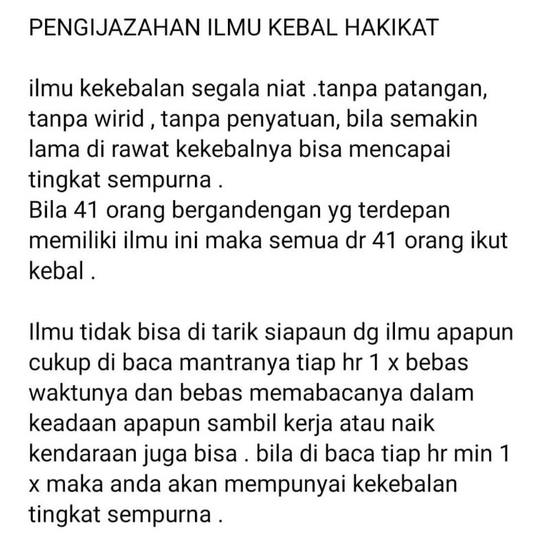 Harga Ilmu Kebal Terbaru November 2021 Biggo Indonesia
