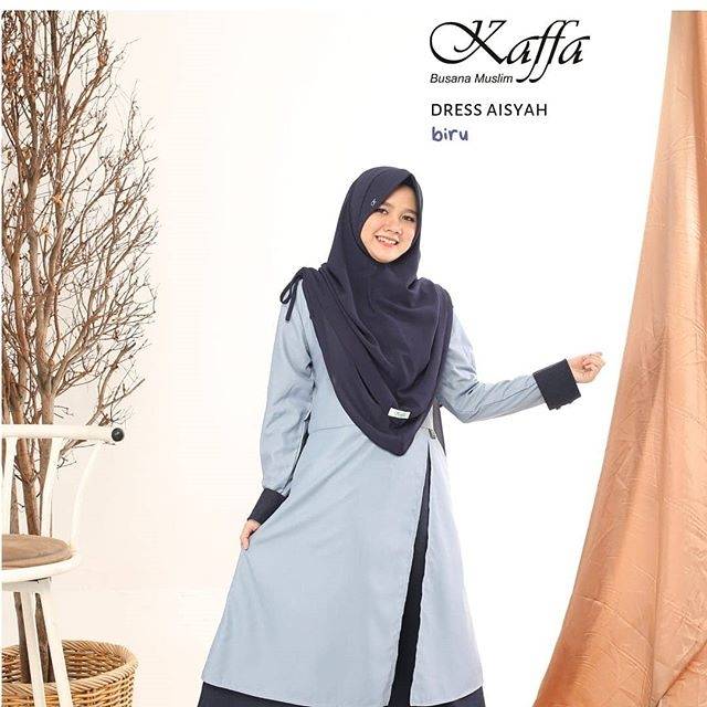 Dress aisyah biru by kaffa busana