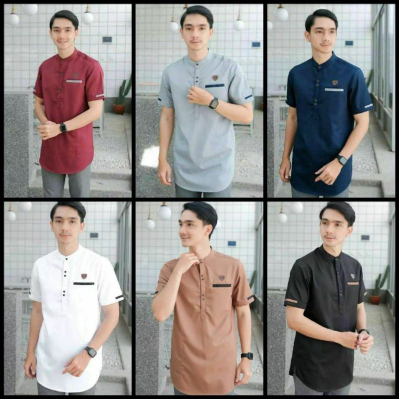 Baju Koko Muslimin Kurta Katun Toyobo Murah Baju Muslim Pria Pendek Terbaru