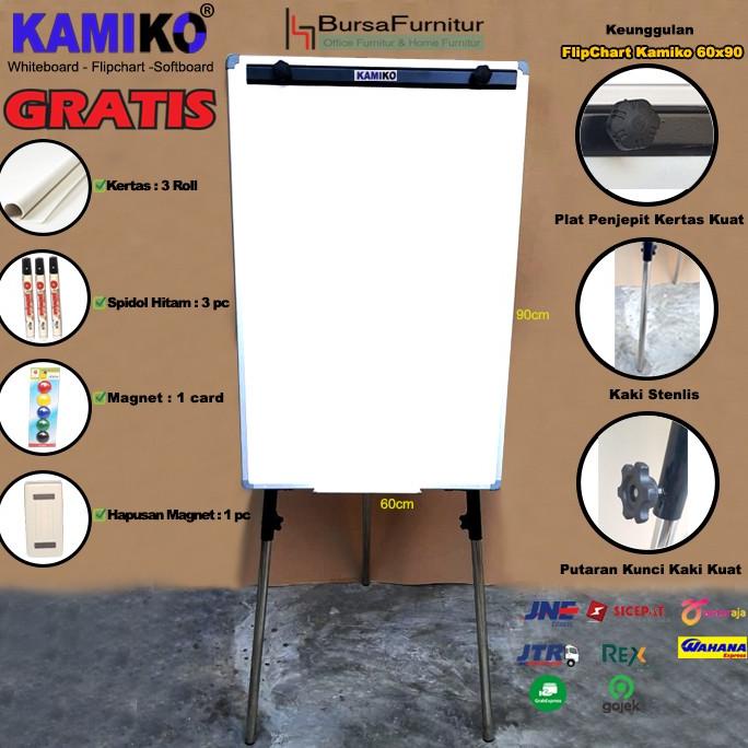 

Flipchart Kamiko 60x90 Kaki Stenlis Kertas 3rl Spidol Hitam 3 Mgnt Hps