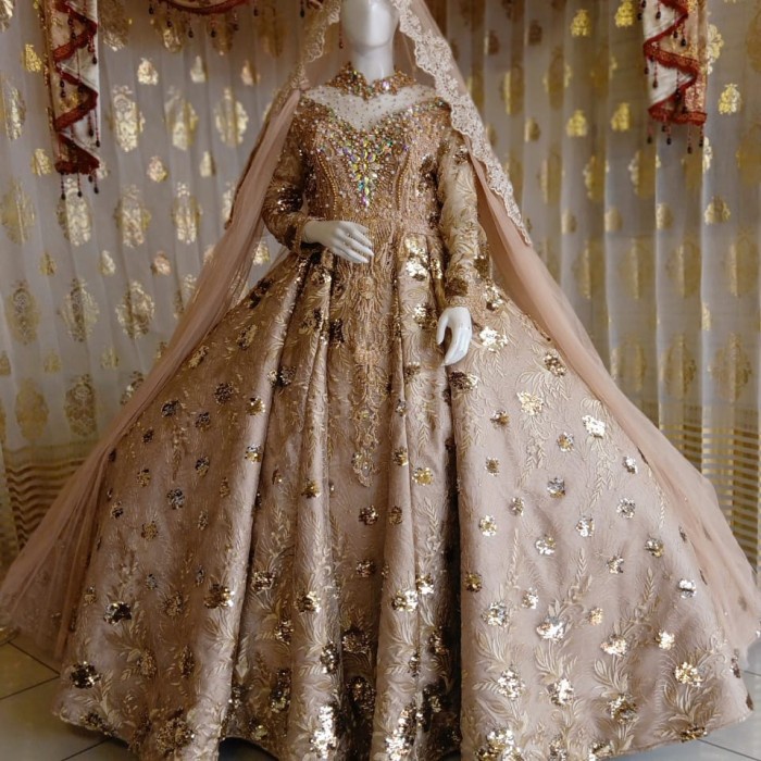 Baju Pengantin Wedding Dress Muslimah Jawa India gaun pengantin belimbing lapis busa