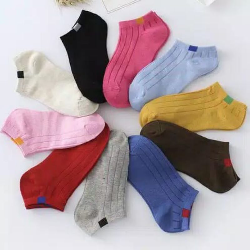 Kaos kaki Polos Garis Semata Kaki Ankle Sock