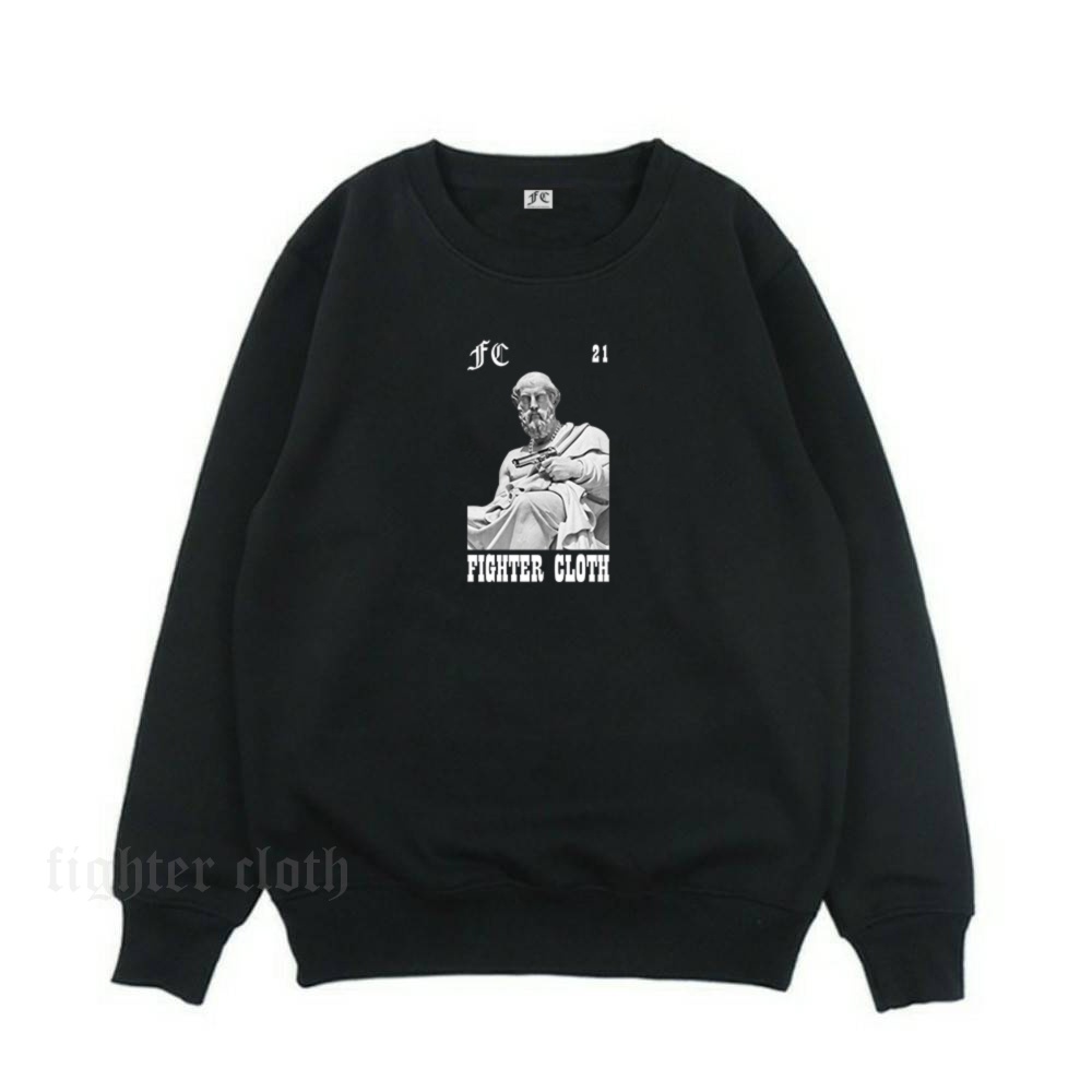 Mozzaproject Crewneck Sweatshirt Pria Wanita Black Series