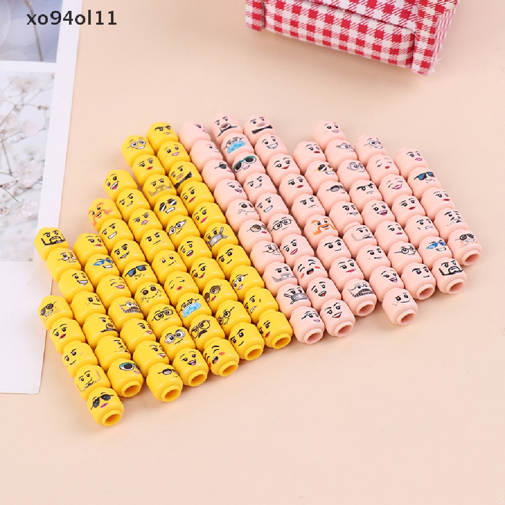 Xo 56PCS JT007 Mainan Balok Bangunsusun Mini Model Lego Bentuk Ekspresi Wajah Untuk DIY Anak