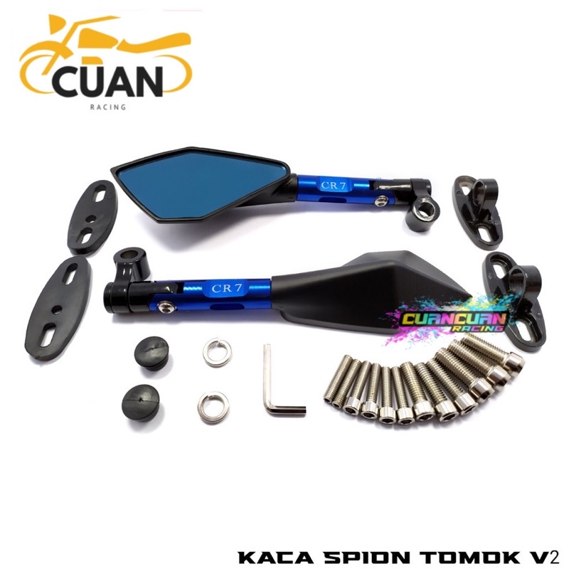 Spion Tomok V2 Kaca Sepion Motor Full Cnc Universal Beat Nmax Vario Vixion R15 Ninja Cbr Satria Fu