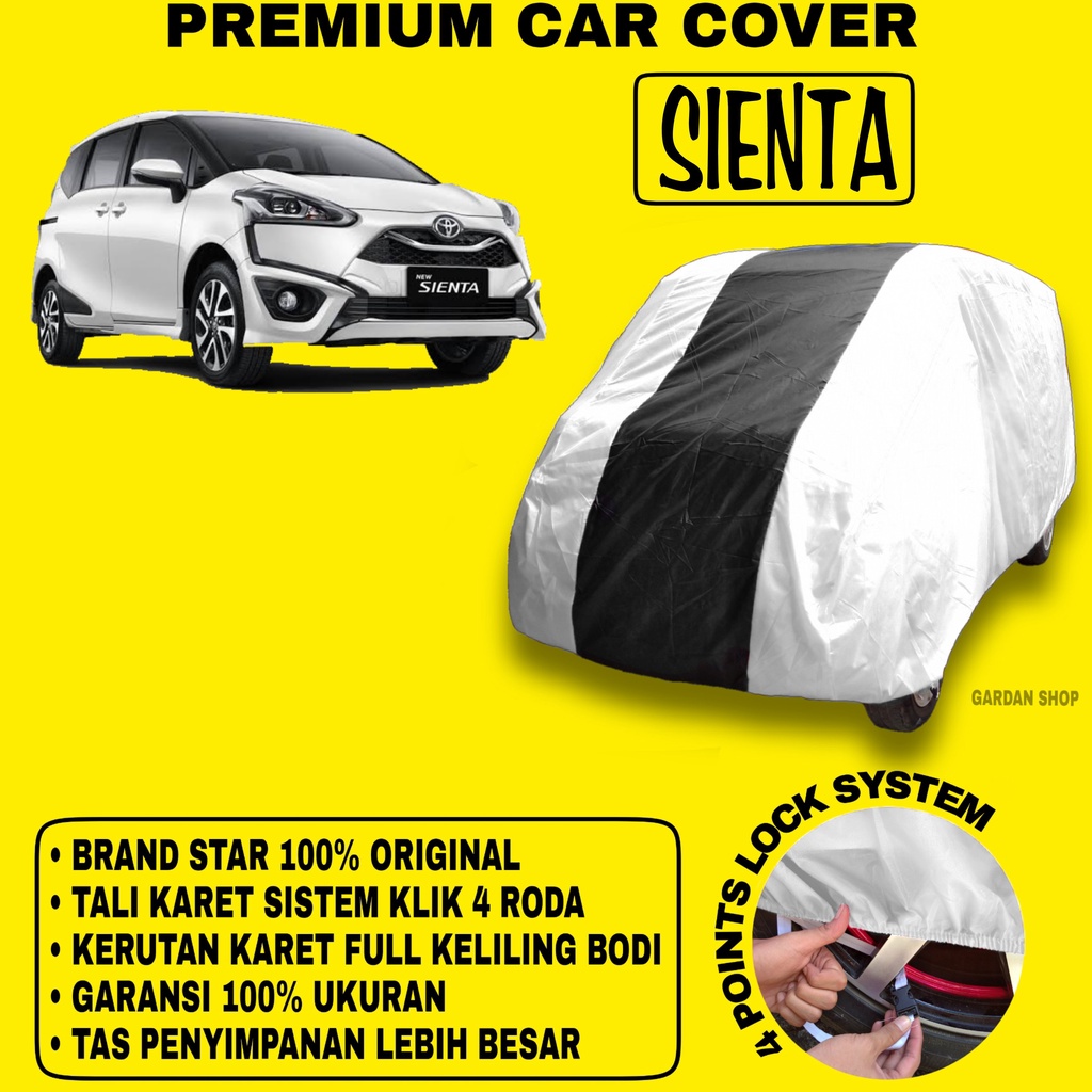 Body Cover SIENTA SILVER HITAM Penutup Bodi Mobil Sienta Waterproof PREMIUM