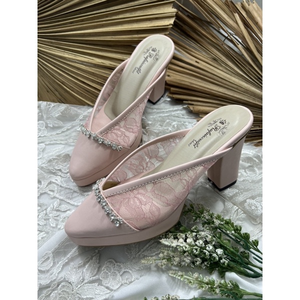 sepatu wanita Rafaizoutfit Alexna peach 9cm tahu