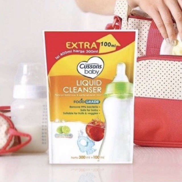 Cussons Baby Liquid Cleanser 300ml Extra 100ml - Sabun Cuci Botol Bayi