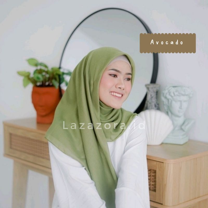 Hijab Segiempat Paris Premium Original Jahit Tepi 115×115 Cm Murah Anti Nerawang Tebal Anti Letoy Anti Mleyot-Avocado