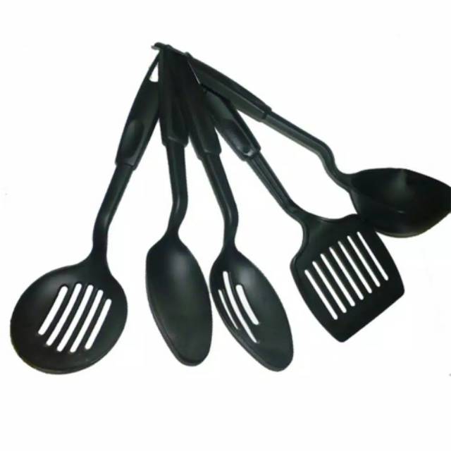 TERMURAH ! ALAT MASAK SET SPATULA HITAM ISI 6 PCS