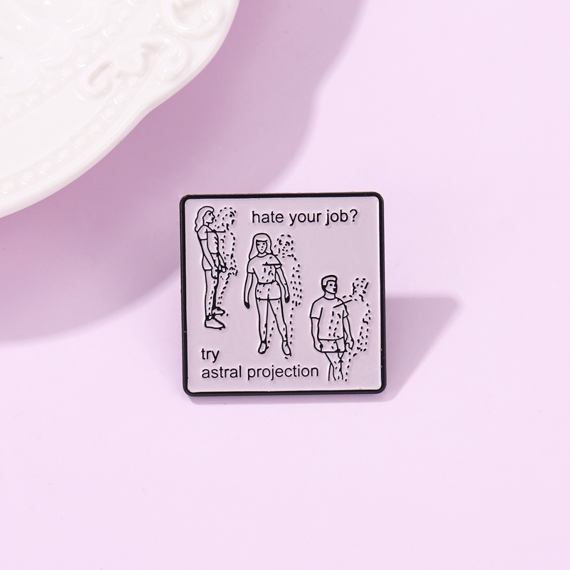 Bros Pin Enamel Desain Enemal Hate Your Job Untuk Aksesoris Pakaian