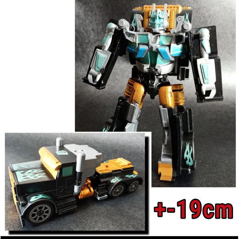 Robot Transformers Optimus Prime Black Metalik Besar 19cm